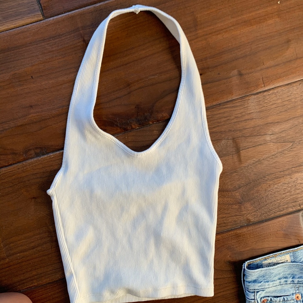 SOLD Topshop backless halter crop top